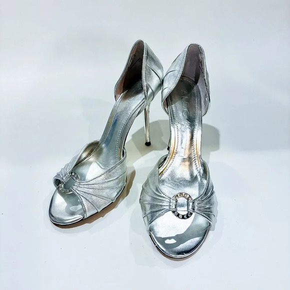 ALDO Mogalecity silver open  toe sandals - Picture 5 of 9